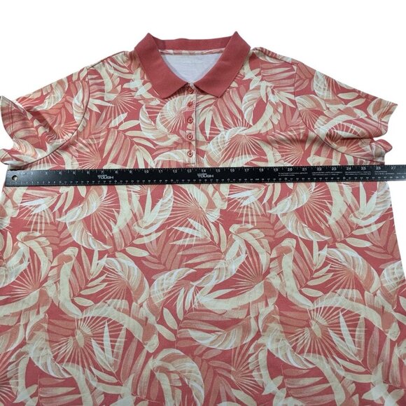 Lands’ End Coral Tropical Botanical Polo Top Womens Sz 3X Casual‎ Summer - Picture 3 of 8